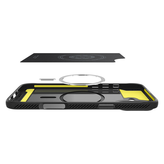 Puzdro Spigen pre iPhone 16 Plus, Rugged Armor MagSafe, čierne + tvrdené sklo 9H