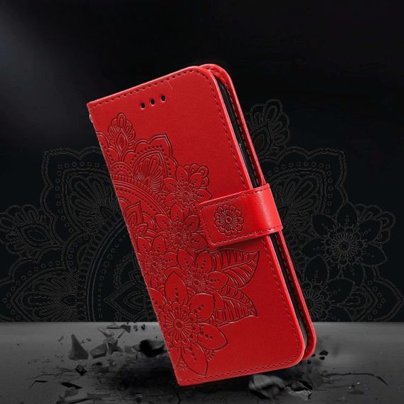Klapkové puzdro pre Samsung Galaxy A14 4G/5G, Mandala Flower, červené