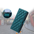 Puzdro s chlopňou pre Xiaomi Redmi Note 13 Pro 4G / Xiaomi Redmi Note 14S / Xiaomi Poco M6 Pro 4G, Rhombus Crossbody Leather, tmavozelené