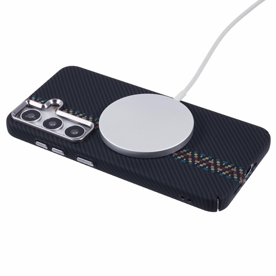 Puzdro pre Samsung S25, Carbon Fiber MagSafe, čierne