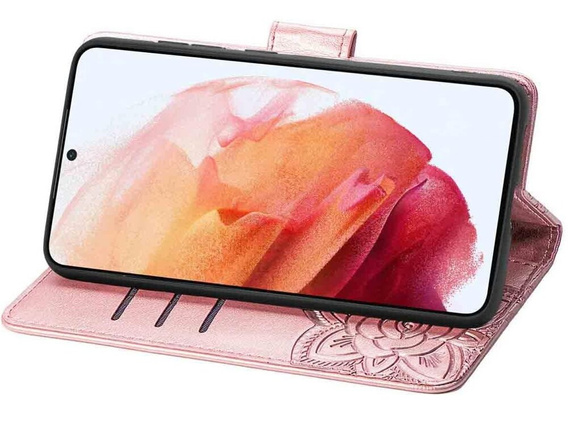 Klapkové puzdro pre Motorola Moto E14, Butterfly, ružové rose gold