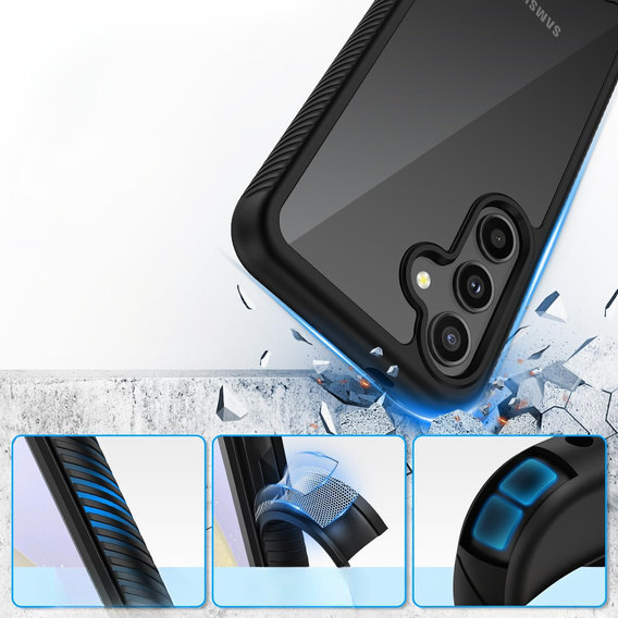 Puzdro pre Samsung Galaxy S24, Shockproof, s fóliou, čierne