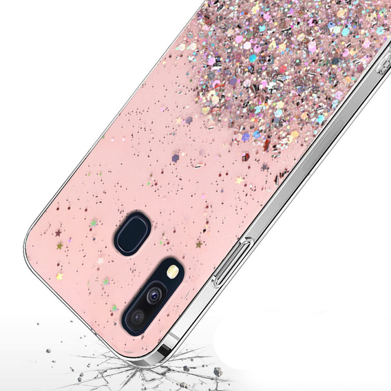 Obal na mobil pre Samsung Galaxy A40, Glittery, ružové