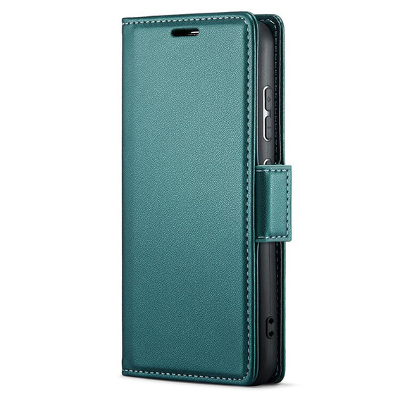 Puzdro pre Xiaomi Redmi Note 14 5G, ERBORD Glossy Litchi, flipová peňaženka, zelený