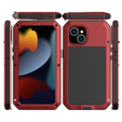 Puzdro pre iPhone 15, pancierované, s integrovaným sklom, červené