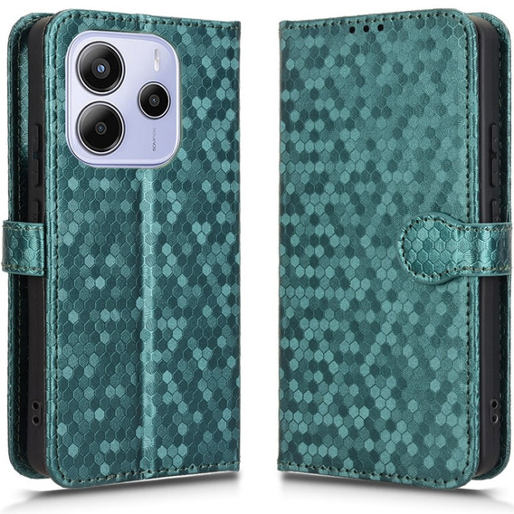 Flipové puzdro pre Xiaomi Redmi Note 14 4G, Wallet Rhombus, zelený