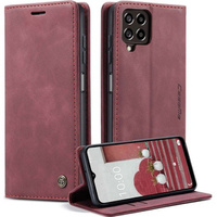 CASEME puzdro pre Samsung Galaxy M33 5G, Leather Wallet Case, bordové