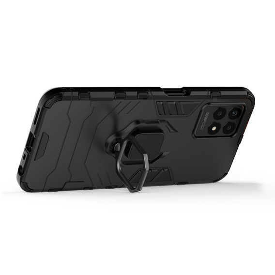 Obal na mobil pre Realme 8i, Kickstand Ring, čierne