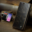 CASEME flipové puzdro pre Samsung Galaxy S10+ Plus, Waxy Textured, káva