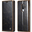 CASEME flipové puzdro pre Samsung Galaxy S9+ Plus, Waxy Textured, káva