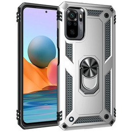 Pancierované obal na mobil pre Xiaomi Redmi Note 10/10S, Nox Case Ring, strieborné