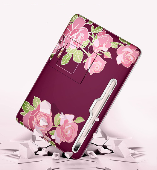 Obal na mobil pre Samsung Galaxy Tab S7 FE, Suritch Full Body Marble, bordové