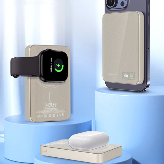 Power Bank 10000mAh Slim 22,5W MagSafe 3 v 1 pre iPhone 12-17, AirPods, Apple Watch a smartfóny s indukčným nabíjaním