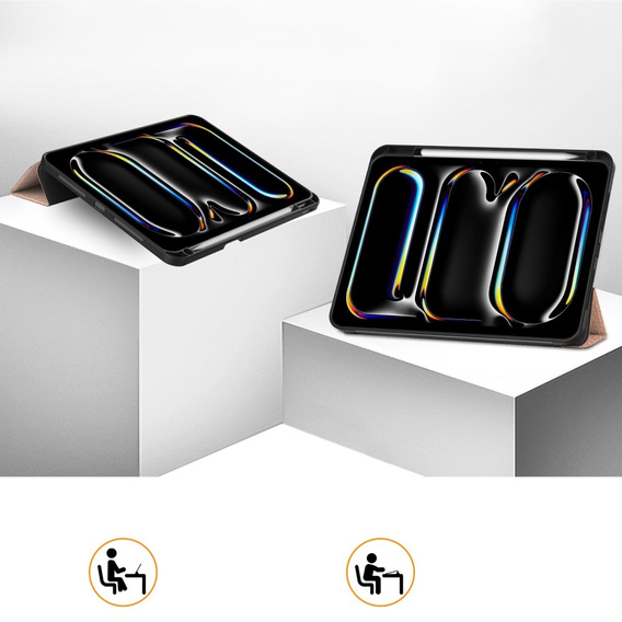 Puzdro pre iPad Pro 11" 2024 (5 gen.), Smartcase s priestorom pre stylus, ružové