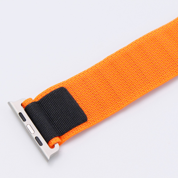 Nylonový remienok pre Apple Watch 1/2/3/4/5/6/7/8/SE/ULTRA 42/44/45/49 mm,  oranžový / čierny