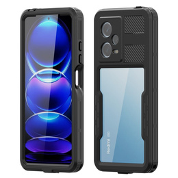 Vodotesné puzdro IP68 pre Xiaomi Redmi Note 12 Pro 5G, Redpepper, čierne