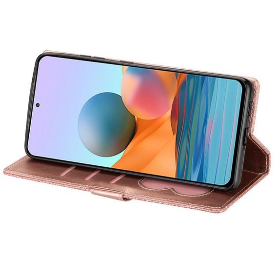 Klapkové puzdro pre Samsung Galaxy A36 5G, Wallet Zipper Pocket Glittery, ružové rose gold