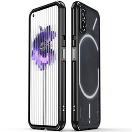 Puzdro pre Nothing Phone (2), Armor Bumper, s krytom objektívu, čierna / strieborná