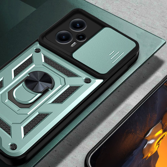Obal na mobil pre Xiaomi Poco F5, CamShield Slide, zelené