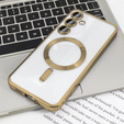 Puzdro pre Samsung Galaxy A35 5G, Electro MagSafe, zlaté + sklo na displej