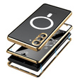 Magnetické puzdro Dual Glass MagSafe pre Samsung Galaxy S24+ Plus, zlaté