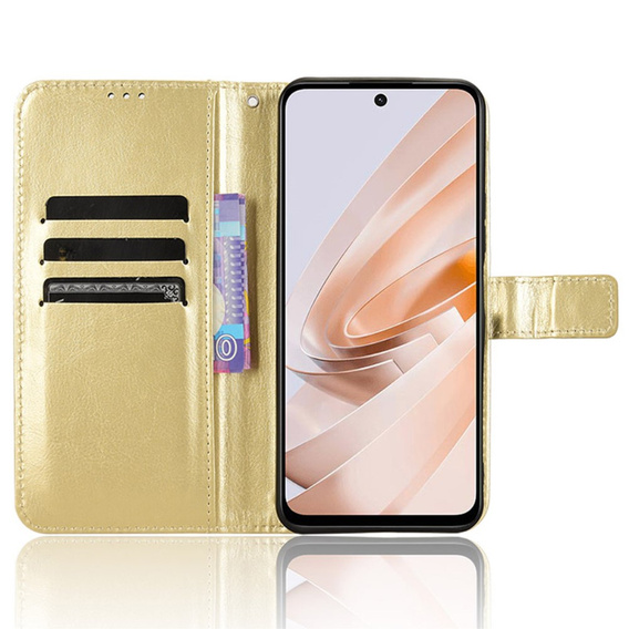 Klapkové puzdro pre Xiaomi Redmi 13, Crazy Horse Wallet, zlaté