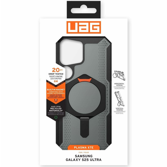 Puzdro Urban Armor Gear pre Samsung Galaxy S25 Ultra, Plasma XTE MagSafe Kickstand, čierne