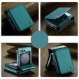 CASEME flipové puzdro pre Samsung Galaxy Z Flip5 5G, Litchi Wallet, zelený