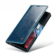 CASEME flipové puzdro pre Samsung Galaxy S22 Ultra, Waxy Textured, modré