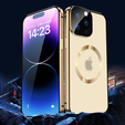Magnetické puzdro Dual Glass MagSafe pre iPhone 15, zlaté