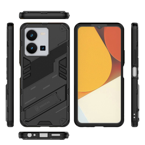 Puzdro pre Vivo Y35 4G, Military kickstand, čierne
