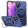 Puzdro pre iPhone 16 Plus, pancierované so stojanom a rukoväťou, modré