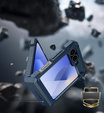 Pancierované puzdro pre Samsung Galaxy Z Flip7 FE / Z Flip6, Dexnor Clip Holder, tmavomodré