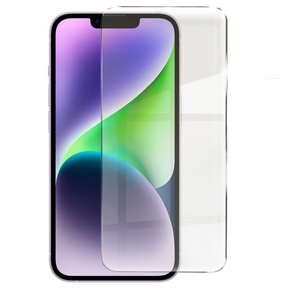Puzdro pre iPhone 14, pre MagSafe, ERBORD Matt Case, fialový + sklo na displej
