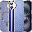 Puzdro pre iPhone 16, Carbon Fiber MagSafe, modré