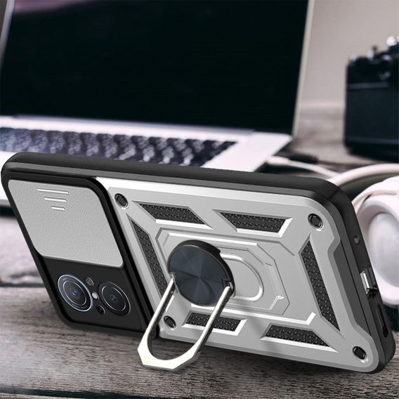 Obal na mobil pre Huawei Nova 9 SE, CamShield Slide, strieborné