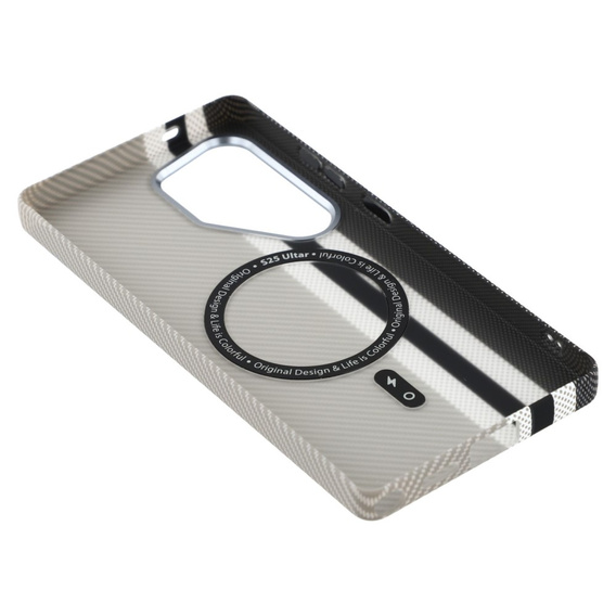Puzdro pre Samsung Galaxy S25 Ultra, Carbon Fiber MagSafe, sivé