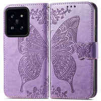 Klapkové puzdro pre Xiaomi 14T, Butterfly, fialové