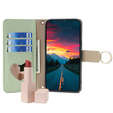 Flipové puzdro pre Motorola Edge 40 Neo 5G, Wallet Zipper Pocket, so zrkadlom, zelený