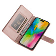 Klapkové puzdro pre iPhone 16 Pro, Wallet Zipper Pocket, ružové