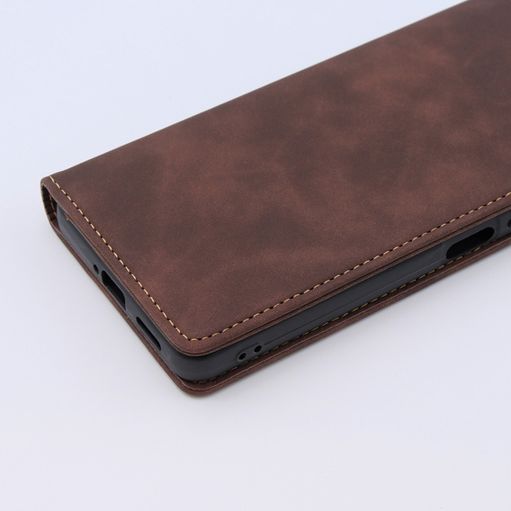 Puzdro pre Xiaomi Redmi Note 12 5G / Poco X5 5G, ERBORD Vintage, peňaženka s chlopňou, káva