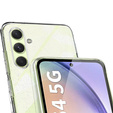 Puzdro pre Samsung Galaxy A25, silikónové s trblietkami, priehľadné + 9H sklo