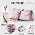 Puzdro CASEME pre Samsung Galaxy S25 FE, RFID Leather Wallet, s popruhom cez rameno, ružové