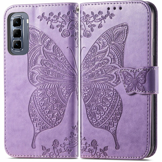Klapkové puzdro pre Infinix Hot 50 Pro 4G, Butterfly, fialové