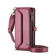 Puzdro CASEME pre Samsung Galaxy S24 FE, RFID Leather Wallet, s popruhom cez rameno, červené