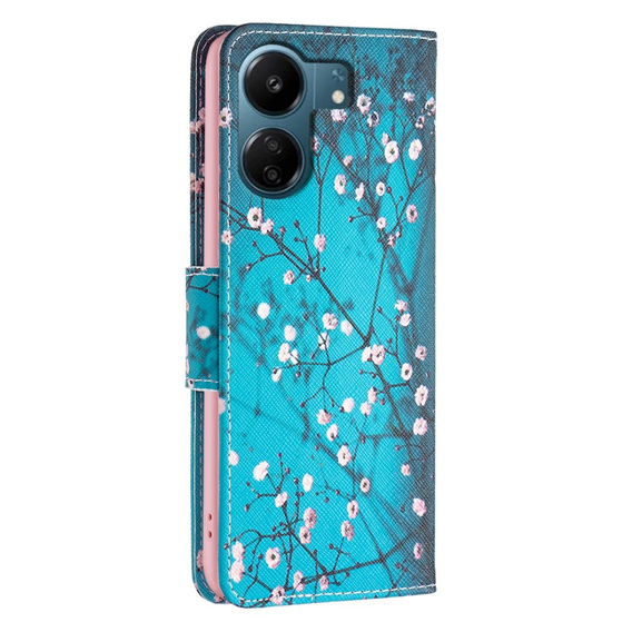 Klapkové puzdro pre Xiaomi Redmi 13C / Poco C65, Wallet, Sakura, modré