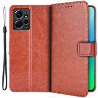 Klapkové puzdro pre Xiaomi Redmi Note 12 4G, Crazy Horse Wallet, hnedé