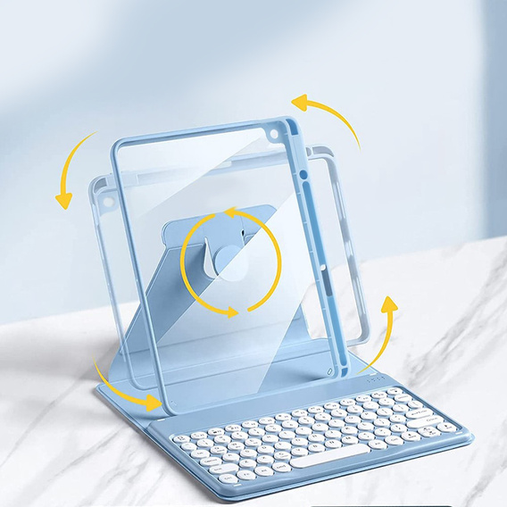 Puzdro + klávesnica iPad 10.2 2021 / 2020 / 2019 7/8/9 gen, modré