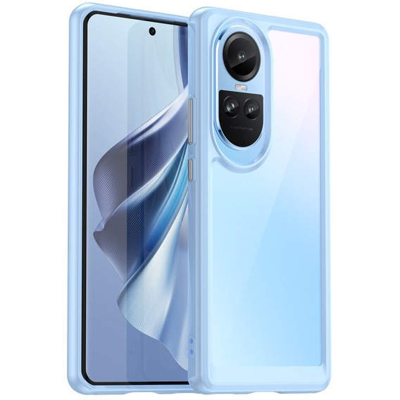 Obal na mobil pre OPPO Reno 10 / 10 Pro, Fusion Hybrid, transparentné / modré