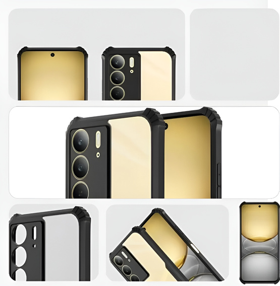 Obal na mobil pre Realme 14X / Realme C75, AntiDrop Hybrid, čierne